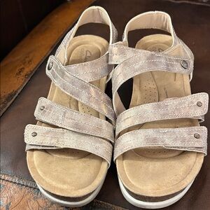 Clarks Beige Strappy Sandals